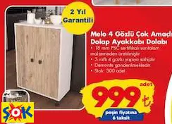 MELO 4 GÖZLÜ ÇOK AMAÇLI DOLAP AYAKKABI DOLAP